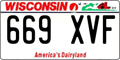 WI license plate 669XVF