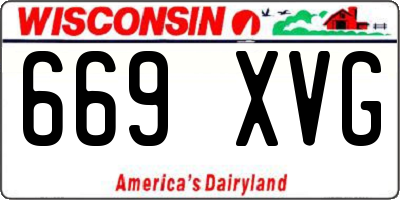 WI license plate 669XVG