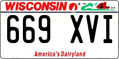 WI license plate 669XVI
