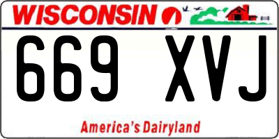 WI license plate 669XVJ