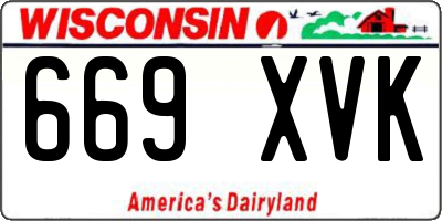 WI license plate 669XVK