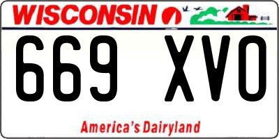 WI license plate 669XVO
