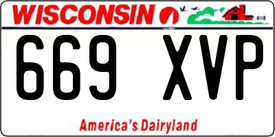 WI license plate 669XVP