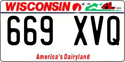 WI license plate 669XVQ