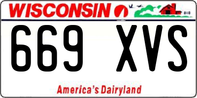 WI license plate 669XVS