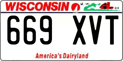 WI license plate 669XVT