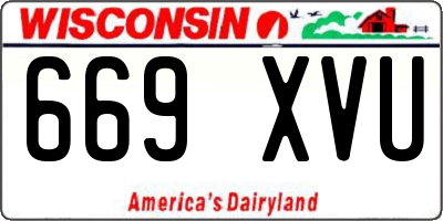 WI license plate 669XVU