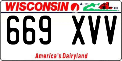 WI license plate 669XVV
