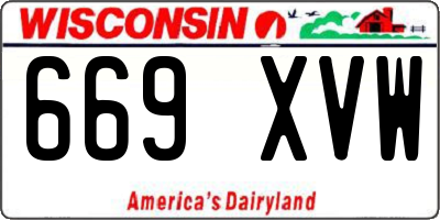 WI license plate 669XVW