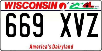 WI license plate 669XVZ