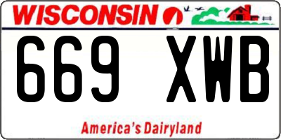 WI license plate 669XWB