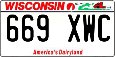 WI license plate 669XWC