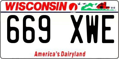 WI license plate 669XWE