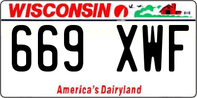 WI license plate 669XWF
