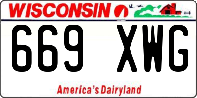 WI license plate 669XWG