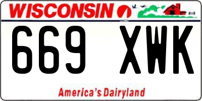 WI license plate 669XWK