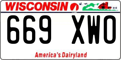 WI license plate 669XWO