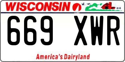 WI license plate 669XWR