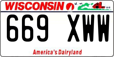 WI license plate 669XWW
