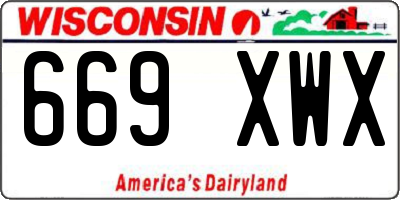 WI license plate 669XWX
