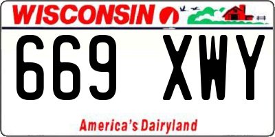 WI license plate 669XWY