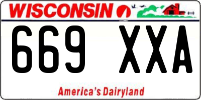 WI license plate 669XXA