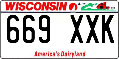 WI license plate 669XXK