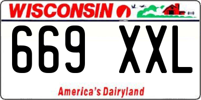 WI license plate 669XXL