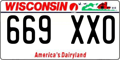 WI license plate 669XXO