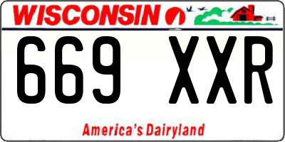 WI license plate 669XXR