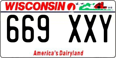 WI license plate 669XXY
