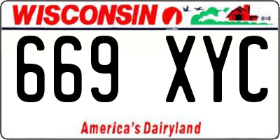 WI license plate 669XYC