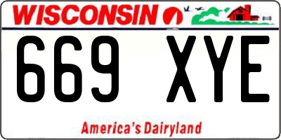WI license plate 669XYE