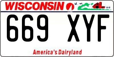 WI license plate 669XYF