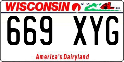 WI license plate 669XYG