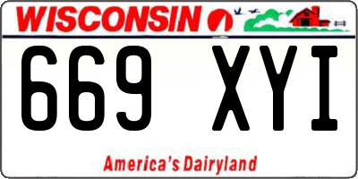 WI license plate 669XYI