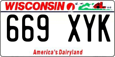 WI license plate 669XYK