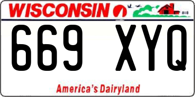 WI license plate 669XYQ