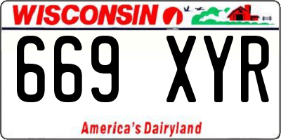 WI license plate 669XYR