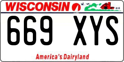WI license plate 669XYS