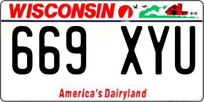 WI license plate 669XYU