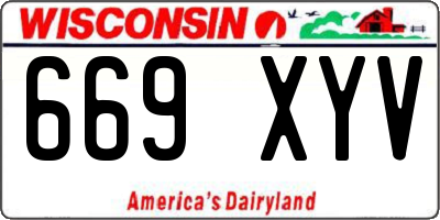 WI license plate 669XYV