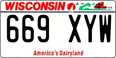 WI license plate 669XYW