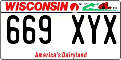 WI license plate 669XYX