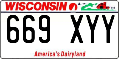 WI license plate 669XYY
