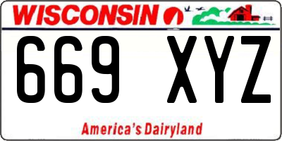 WI license plate 669XYZ