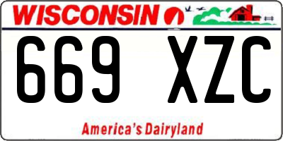 WI license plate 669XZC