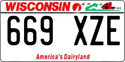 WI license plate 669XZE