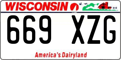 WI license plate 669XZG