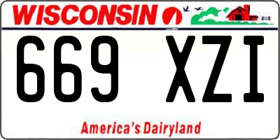 WI license plate 669XZI